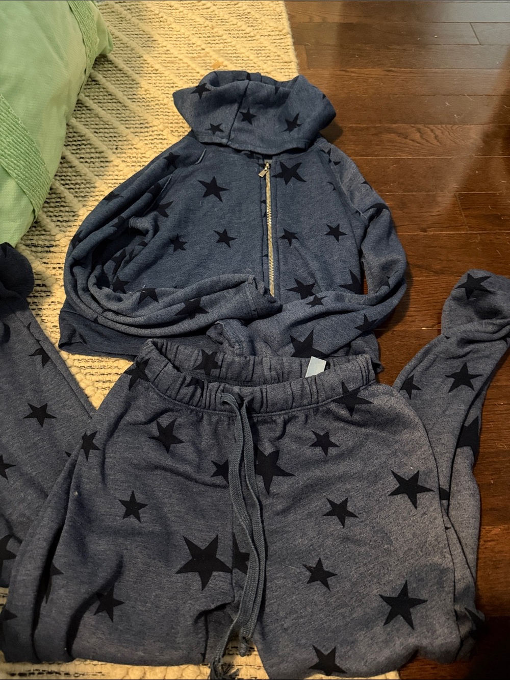 T2love Navy Blue Star Print Hoodie & Jogger Set